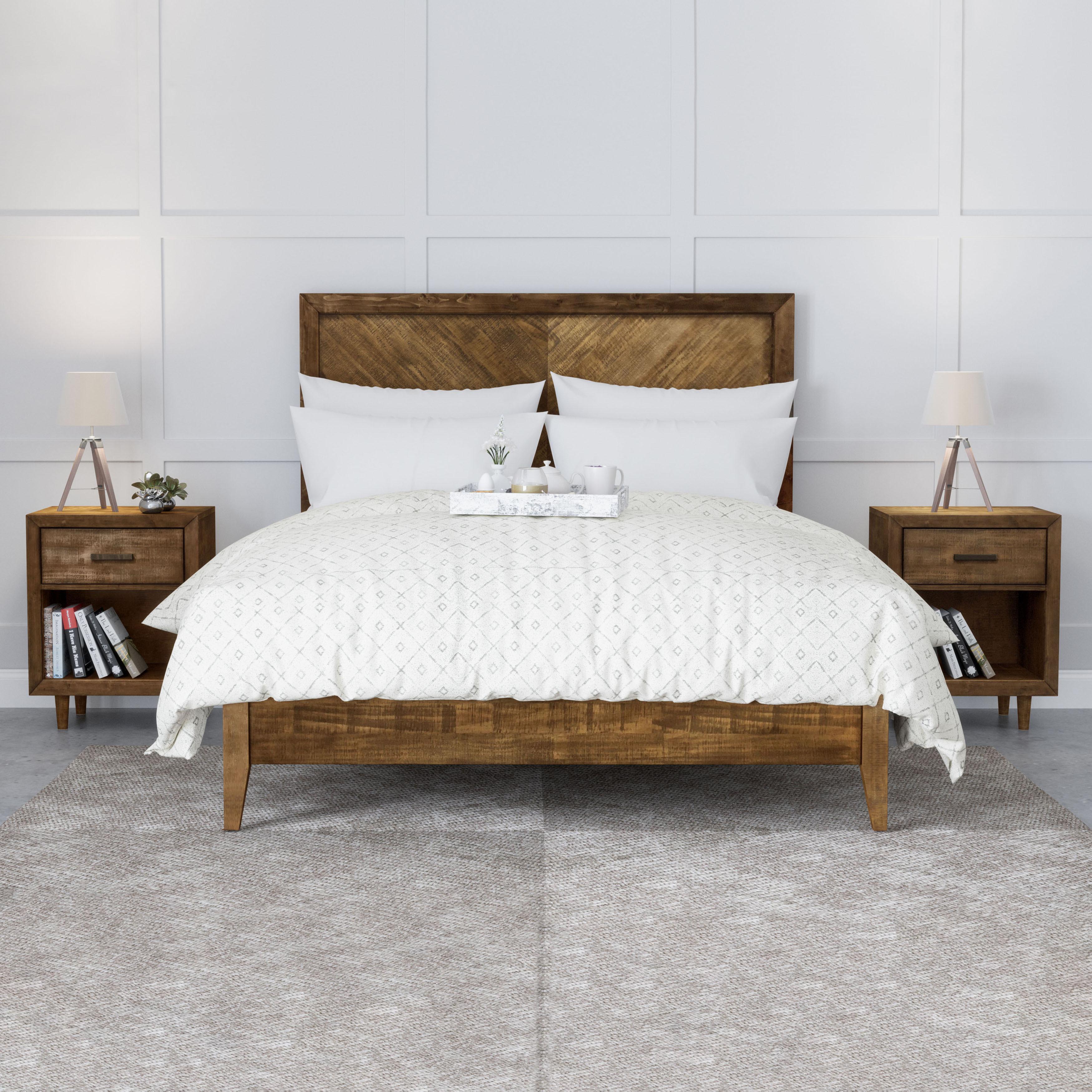 Rent to Own Abbyson Retro Mid Century King Bed with 2 Nightstands at